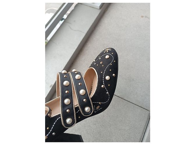 Décolleté Sam Edelman in pelle nera con perle Nero Multicolore - vista 5