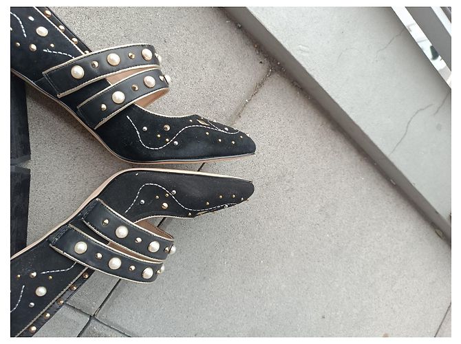 Décolleté Sam Edelman in pelle nera con perle Nero Multicolore - vista 7