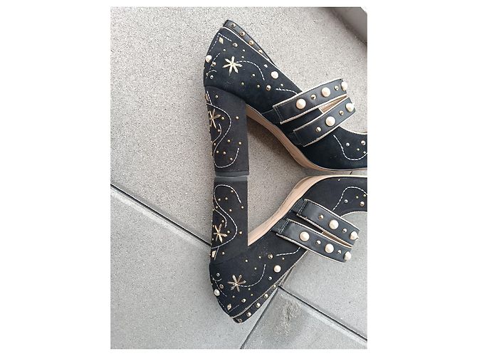 Décolleté Sam Edelman in pelle nera con perle Nero Multicolore - vista 8