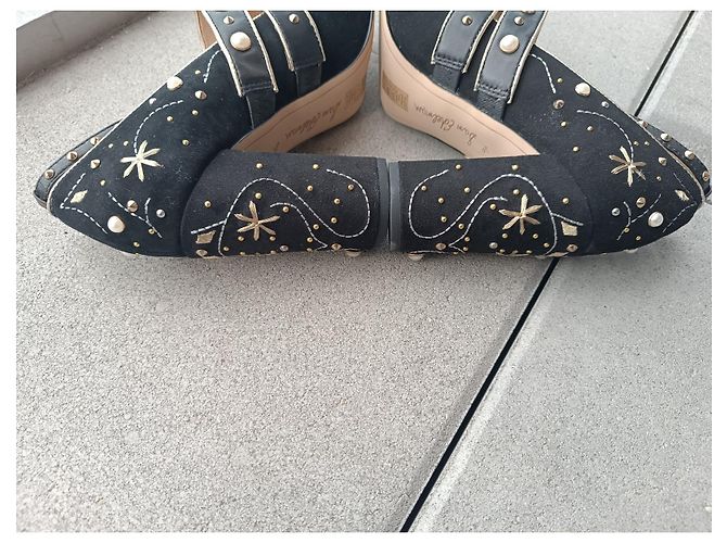 Décolleté Sam Edelman in pelle nera con perle Nero Multicolore - vista 9