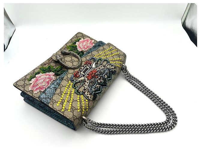 Borsa Gucci Dionysus in cristallo e pelle di serpente Marrone - vista 11