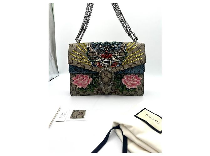 Borsa Gucci Dionysus in cristallo e pelle di serpente Marrone - vista 12