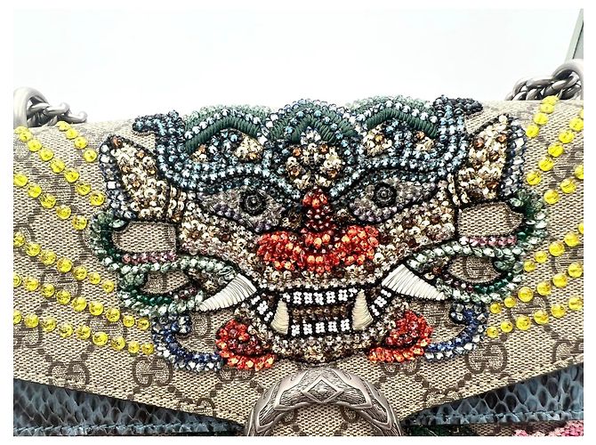 Borsa Gucci Dionysus in cristallo e pelle di serpente Marrone - vista 7