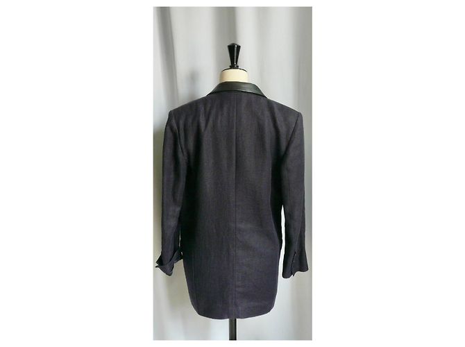 BARBARA BUI Blazer aus wunderschönem blau-violettem Leinen, Größe 38. - Ansicht 2