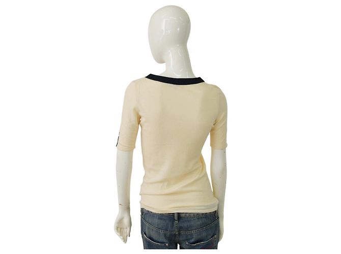 Top Gucci in cashmere crema a maniche corte M Beige - vista 3