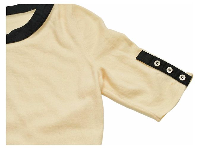 Top Gucci in cashmere crema a maniche corte M Beige - vista 5