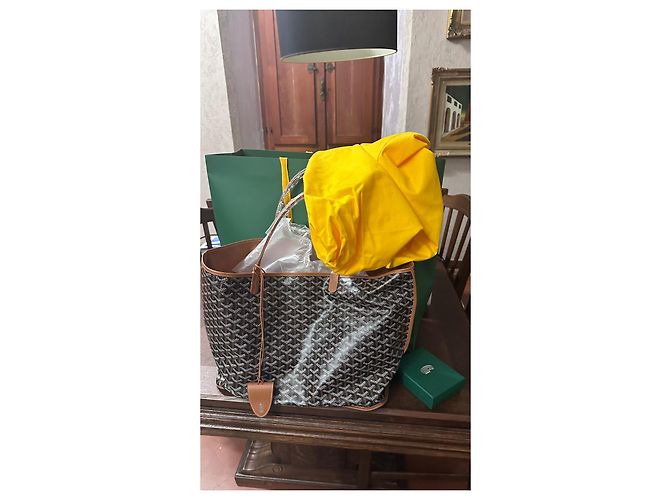 Borsa Goyard Anjou GM Pelle Reversibile Nero Marrone Marrone chiaro - vista 10