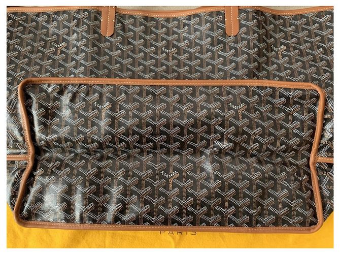 Borsa Goyard Anjou GM Pelle Reversibile Nero Marrone Marrone chiaro - vista 3