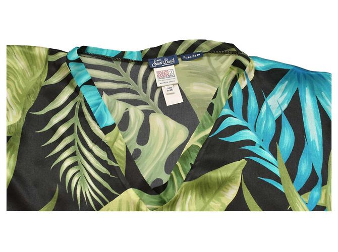 Autre Marque MC2 Saint Barth Mehrfarbige Seiden Tunika Bluse mit Blumenmuster Mehrfarben - Ansicht 4