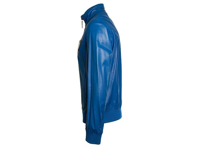 Philipp Plein, blaue Lederjacke - Ansicht 2