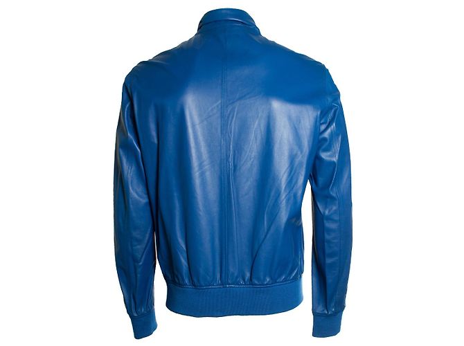 Philipp Plein, blaue Lederjacke - Ansicht 3