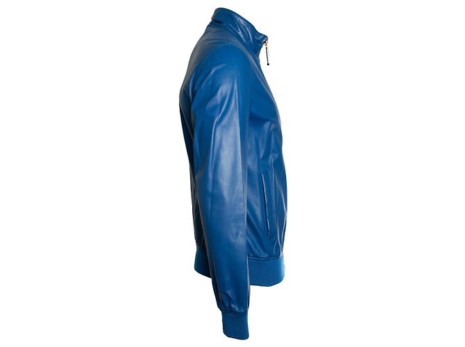 Philipp Plein, blaue Lederjacke - Ansicht 4