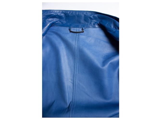 Philipp Plein, blaue Lederjacke - Ansicht 6