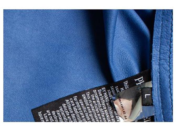 Philipp Plein, blaue Lederjacke - Ansicht 8