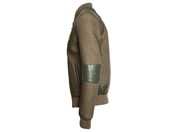 Philipp Plein, jaqueta bomber acolchoada Marrom Verde - vista 2