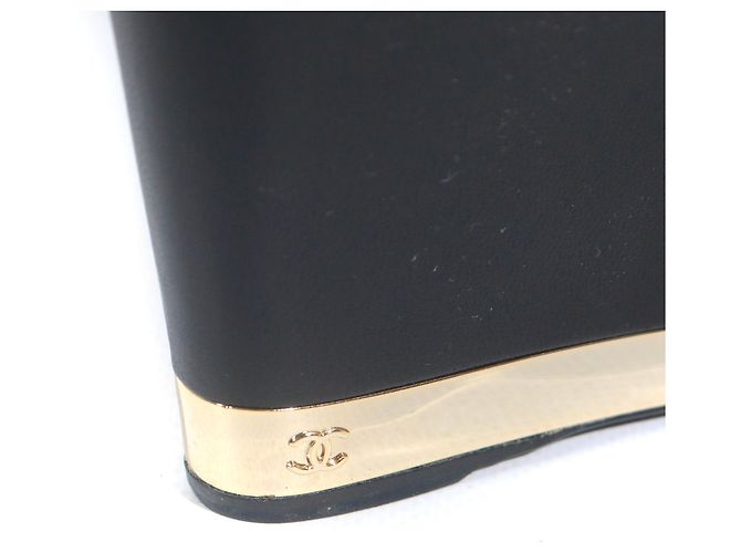 CHANEL - Schwarze Leder-Wedge-Stiefeletten (Größe 39) - Ansicht 4