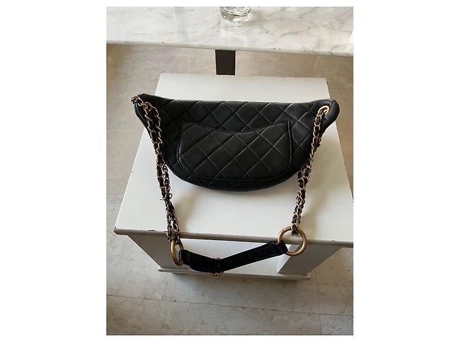 Wallet On Chain Banane Chanel catene perle Gold hardware - vista 5