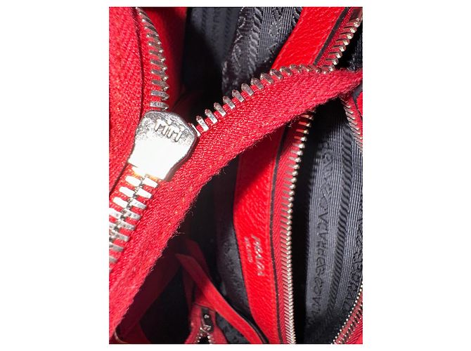 Vitello Borsa a mano Prada in pelle rossa Rosso - vista 4