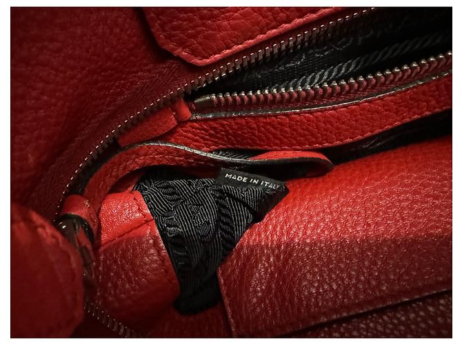 Vitello Borsa a mano Prada in pelle rossa Rosso - vista 6