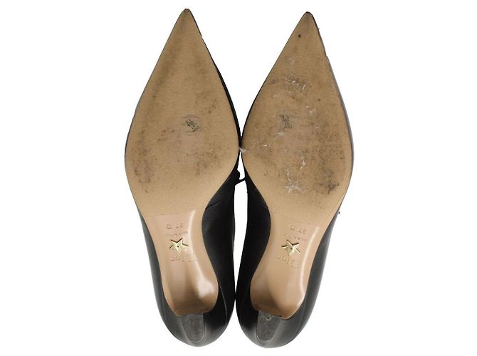 Stivaletti a punta stringati Dior in pelle nera Nero - vista 5