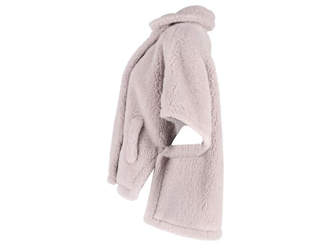 Capa Max Mara Tebe Teddy de lana gris claro Castaño Roja - vista 2