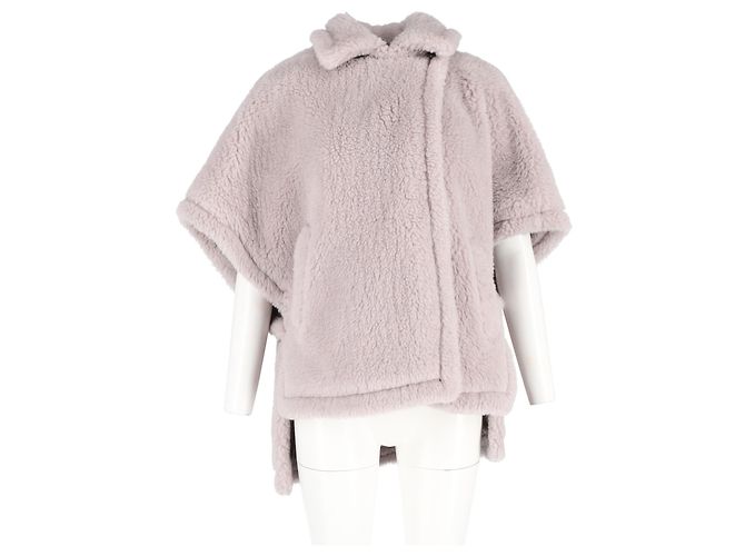 Capa Max Mara Tebe Teddy de lana gris claro Castaño Roja - vista 4