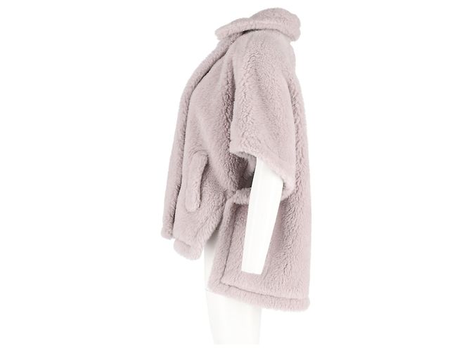 Capa Max Mara Tebe Teddy de lana gris claro Castaño Roja - vista 5