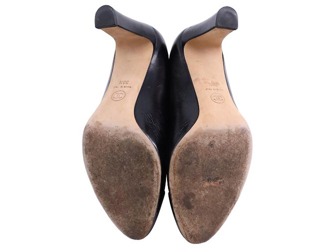 Timeless Décolleté Chanel CC Cap Toe in pelle nera Nero - vista 4