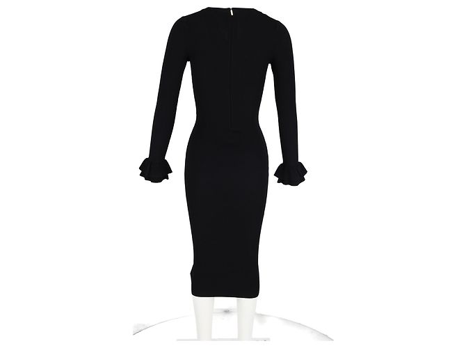 Strickkleid mit V-Ausschnitt von Michael Kors aus schwarzer Viskose - Ansicht 6