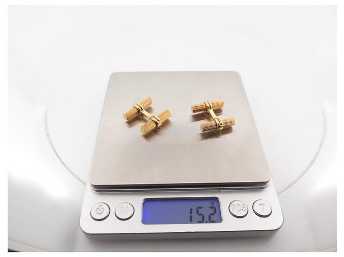 BOUTONS DE MANCHETTES BOUCHERON EN OR 18K 15GR 19 BATONNETS FAISCEAUX CUFFLINKS - vue 25