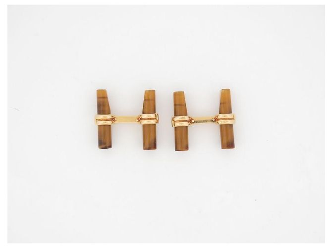 BOUTONS DE MANCHETTES BOUCHERON EN OR 18K 15GR 19 BATONNETS FAISCEAUX CUFFLINKS - vue 9