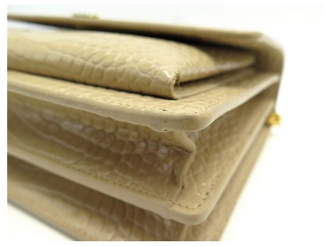 NUOVA BORSA A MANO SAINT LAURENT SUNSET MEDIA 442906 PELLE EFFETTO COCCO PRUGNA - vista 16