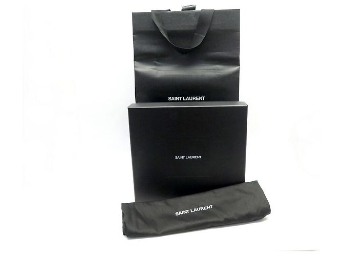 NUOVA BORSA A MANO SAINT LAURENT SUNSET MEDIA 442906 PELLE EFFETTO COCCO PRUGNA - vista 17