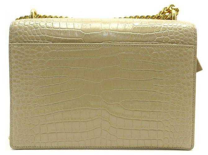 NUOVA BORSA A MANO SAINT LAURENT SUNSET MEDIA 442906 PELLE EFFETTO COCCO PRUGNA - vista 2