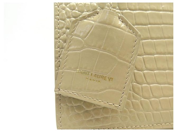 NUOVA BORSA A MANO SAINT LAURENT SUNSET MEDIA 442906 PELLE EFFETTO COCCO PRUGNA - vista 3