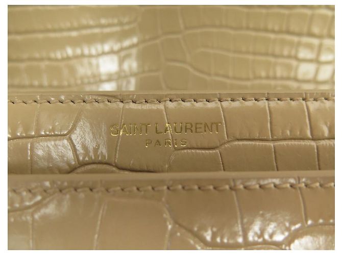 NUOVA BORSA A MANO SAINT LAURENT SUNSET MEDIA 442906 PELLE EFFETTO COCCO PRUGNA - vista 8