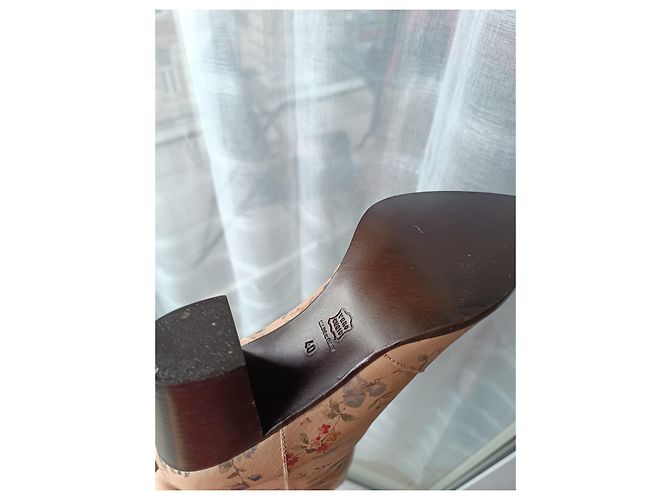 Laurence Dacade Lederstiefel Beige Blumenmuster Größe 40 Mehrfarben - Ansicht 17