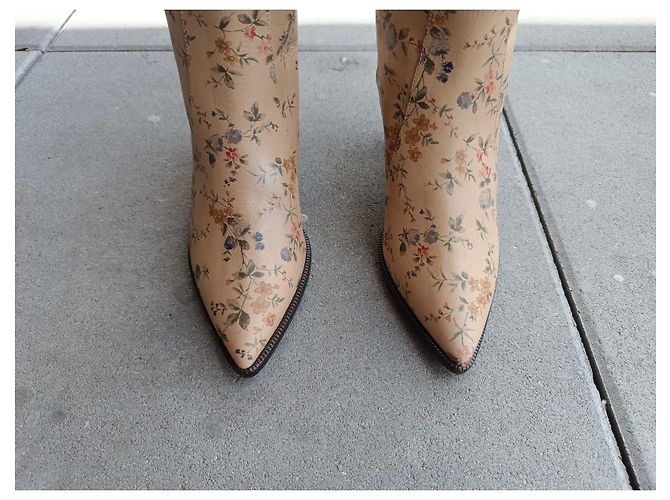 Laurence Dacade Lederstiefel Beige Blumenmuster Größe 40 Mehrfarben - Ansicht 5