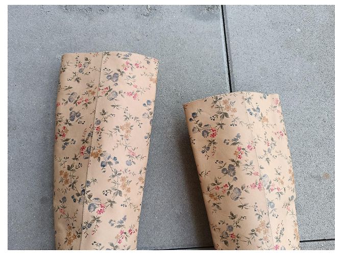 Laurence Dacade Lederstiefel Beige Blumenmuster Größe 40 Mehrfarben - Ansicht 7