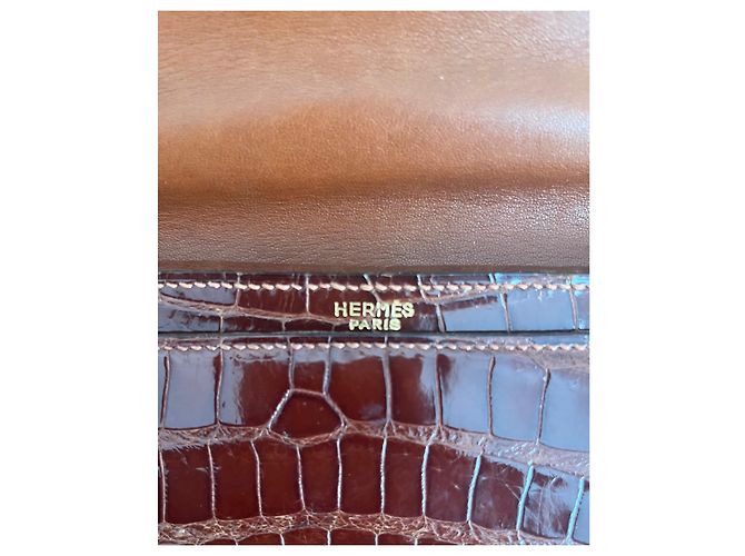 Ring ✨ Borsa Hermès Palermo, rara borsa in stile anni '60 Marrone scuro - vista 2