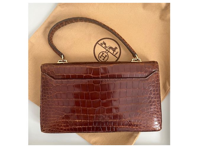 Ring ✨ Borsa Hermès Palermo, rara borsa in stile anni '60 Marrone scuro - vista 3