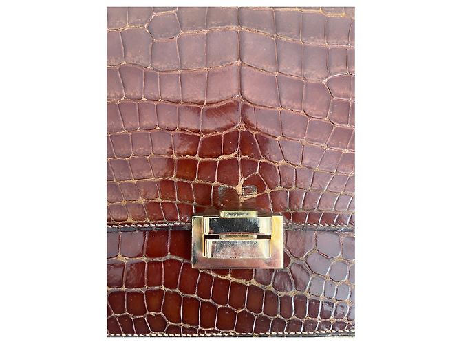 Ring ✨ Borsa Hermès Palermo, rara borsa in stile anni '60 Marrone scuro - vista 5