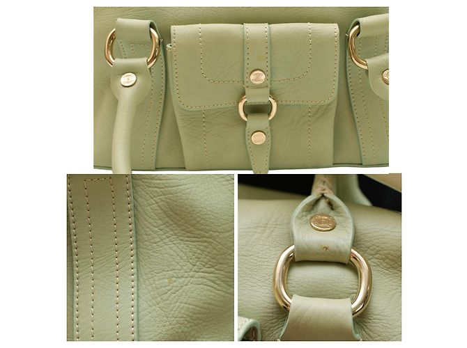 Autre Marque Borsa Celine in pelle verde menta Verde chiaro - vista 8