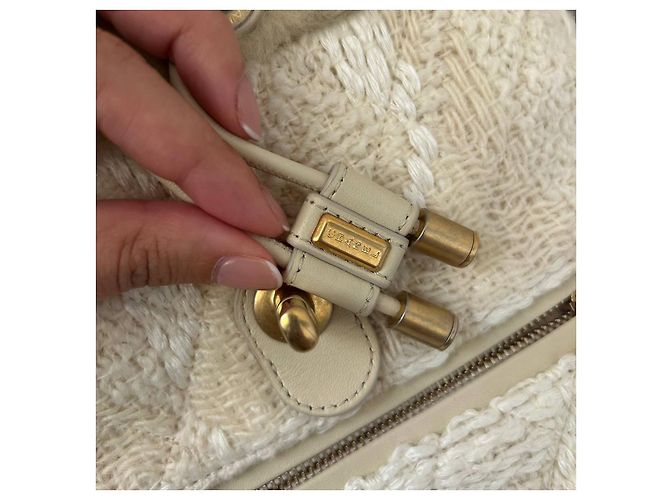 Zainetto Chanel Duma in tweed e pelle beige - vista 17