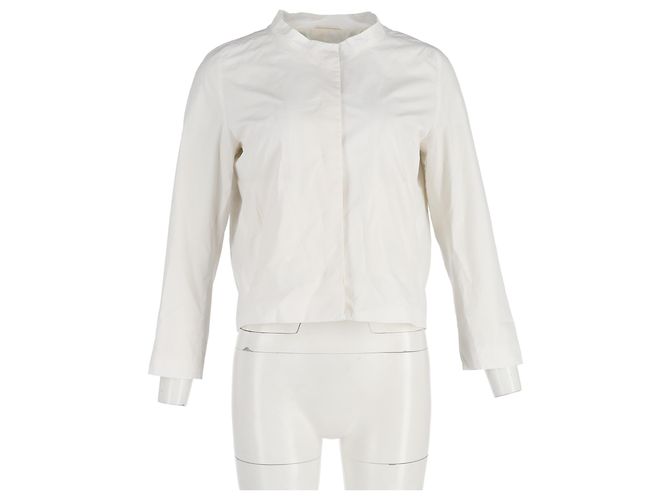 Giacca corta Jil Sander in seta bianca Bianco - vista 4