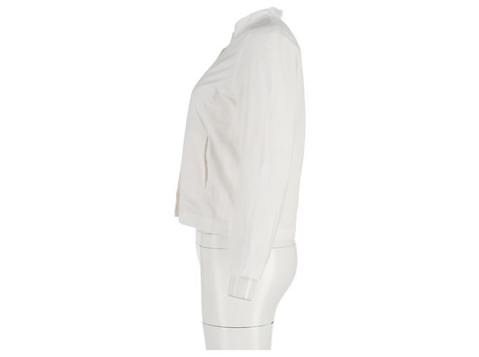 Giacca corta Jil Sander in seta bianca Bianco - vista 5