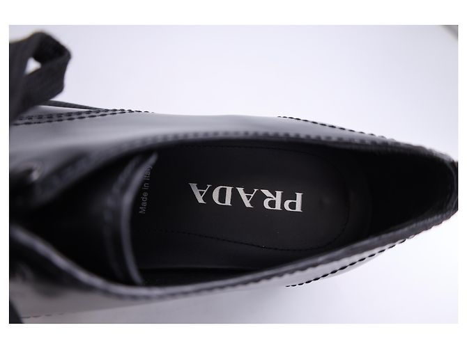 Zapatos Derby Prada Rocksand en cuero negro - vista 12