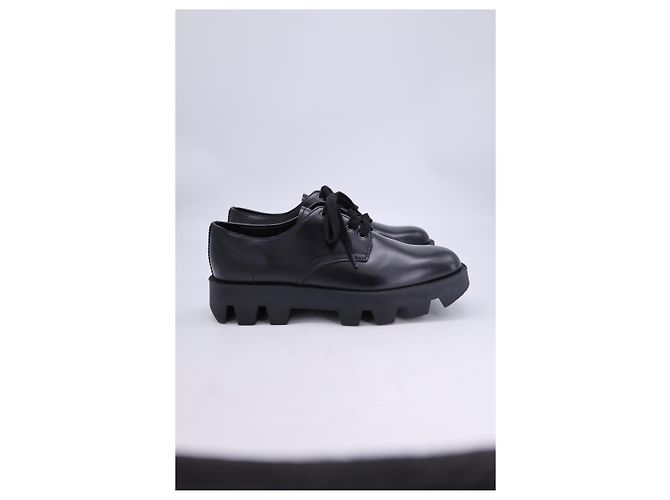 Zapatos Derby Prada Rocksand en cuero negro - vista 8