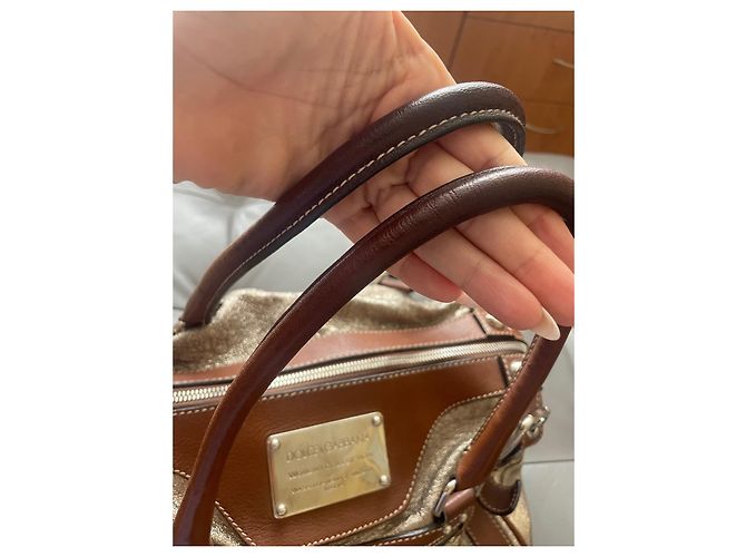 Borsa a mano Dolce & Gabbana Miss Easy Way in pelle metallizzata Metallico - vista 6