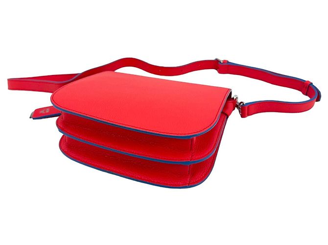 Borsa a tracolla in pelle MCM Patricia rossa e blu. Rosso - vista 5